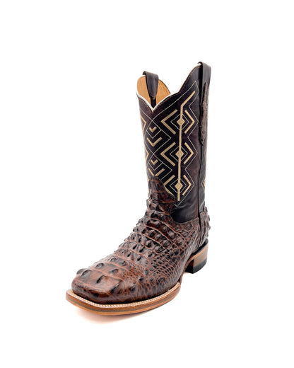 BROWN CAIMAN HORNBACK | MEN SQUARE TOE BOOTS