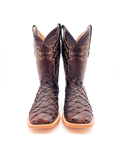 Cowboy Boot Rustic Cognac Bass Pirarucu