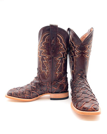 Cowboy Boot Rustic Cognac Bass Pirarucu