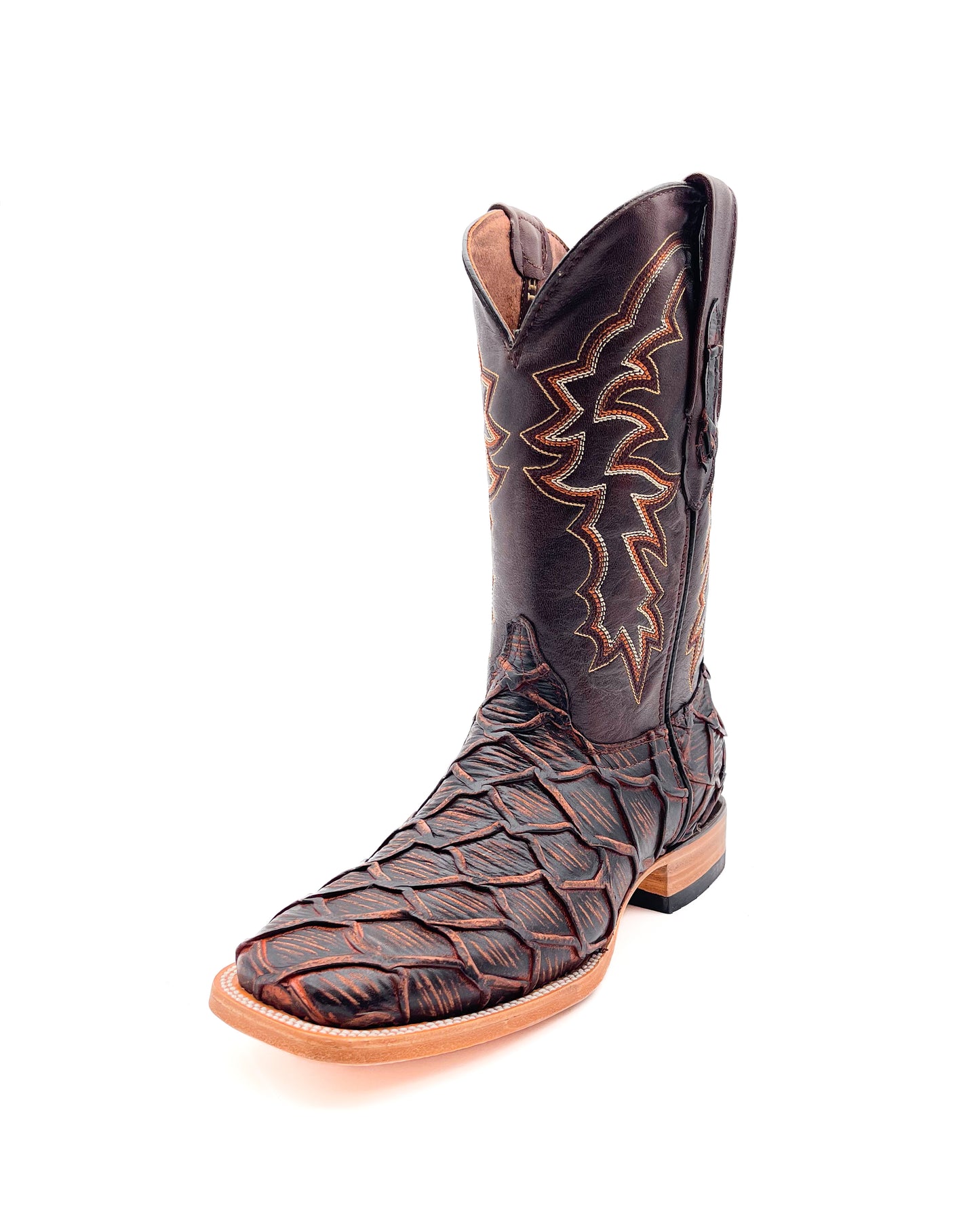 Cowboy Boot Rustic Cognac Bass Pirarucu