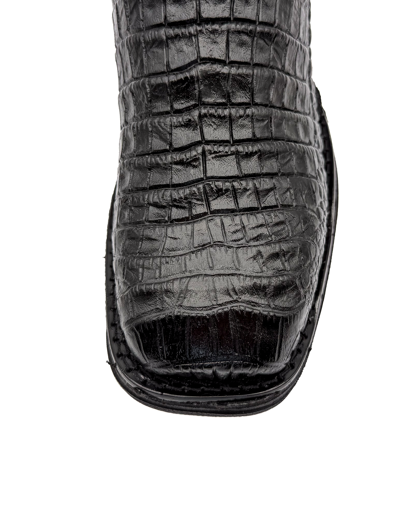 Cowboy Work Boot Black Alligator Caiman Belly