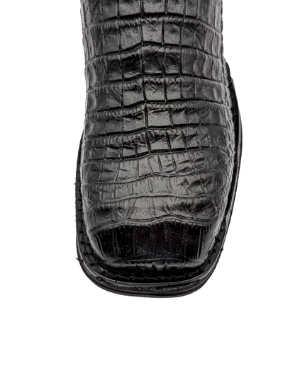 Cowboy Work Boot Black Alligator Caiman Belly