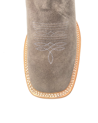 Cowboy Boot in Gray Rough Out Rubber Sole