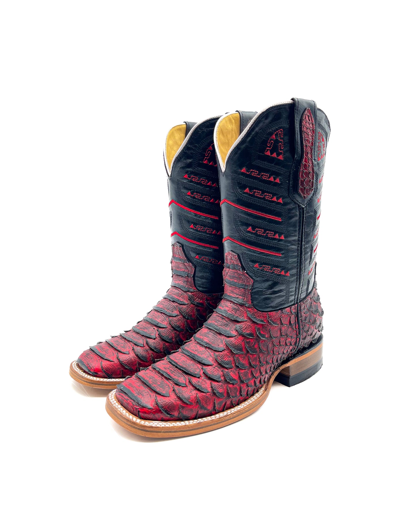 Cowboy Boot Black Cherry Python