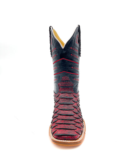Cowboy Boot Black Cherry Python