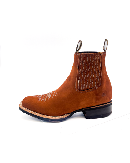 Ankle Boot Light Brown Nobuck Rubber Sole