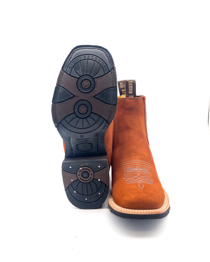 Ankle Boot Light Brown Nobuck Rubber Sole