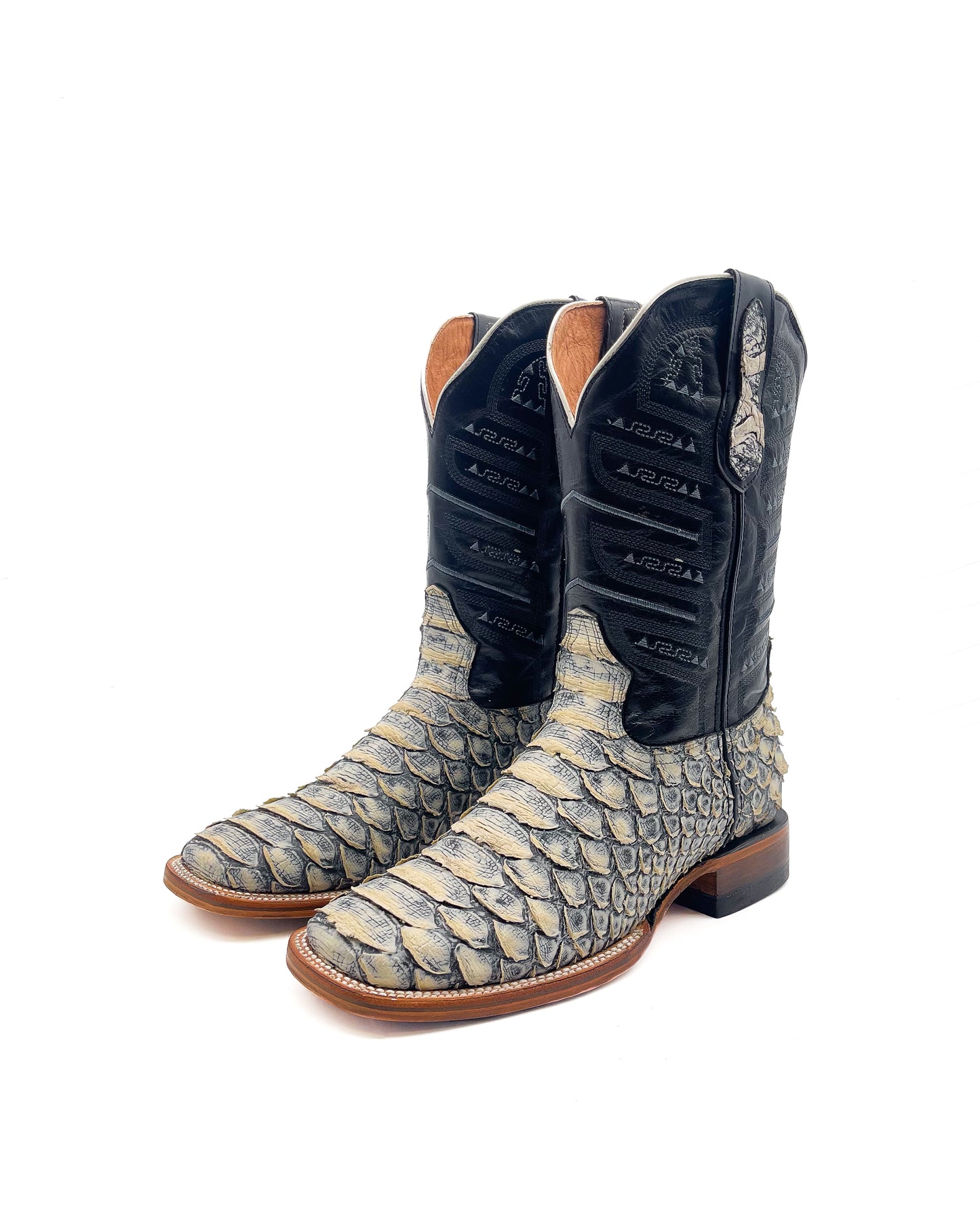 WHITE PYTHON | MEN SQUARE TOE WESTERN COWBOY BOOTS