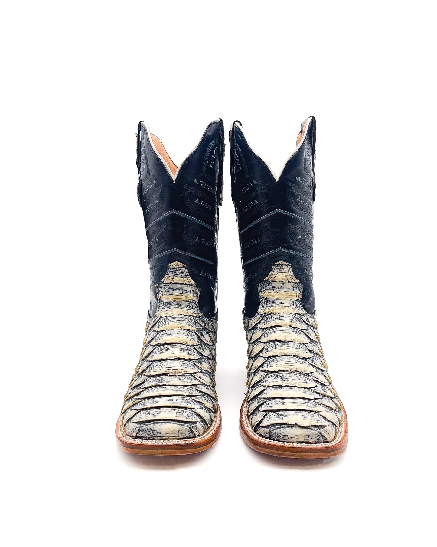 WHITE PYTHON | MEN SQUARE TOE WESTERN COWBOY BOOTS