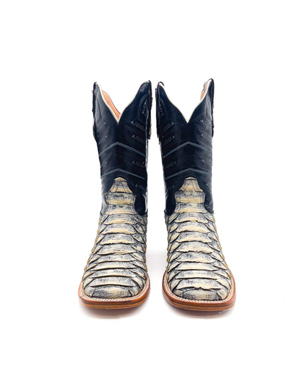 WHITE PYTHON | MEN SQUARE TOE WESTERN COWBOY BOOTS