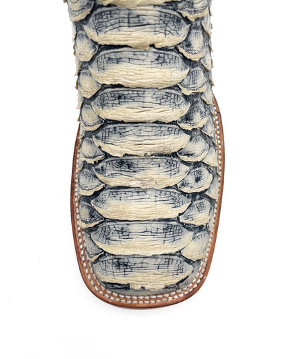 WHITE PYTHON | MEN SQUARE TOE WESTERN COWBOY BOOTS
