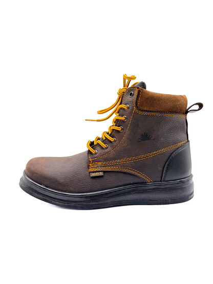 Brown Roofing Work Shoe Full Grain Leather Soft Toe Zapato Rufero