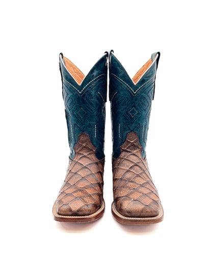 Cowboy Boot Brown Pirarucu Fish