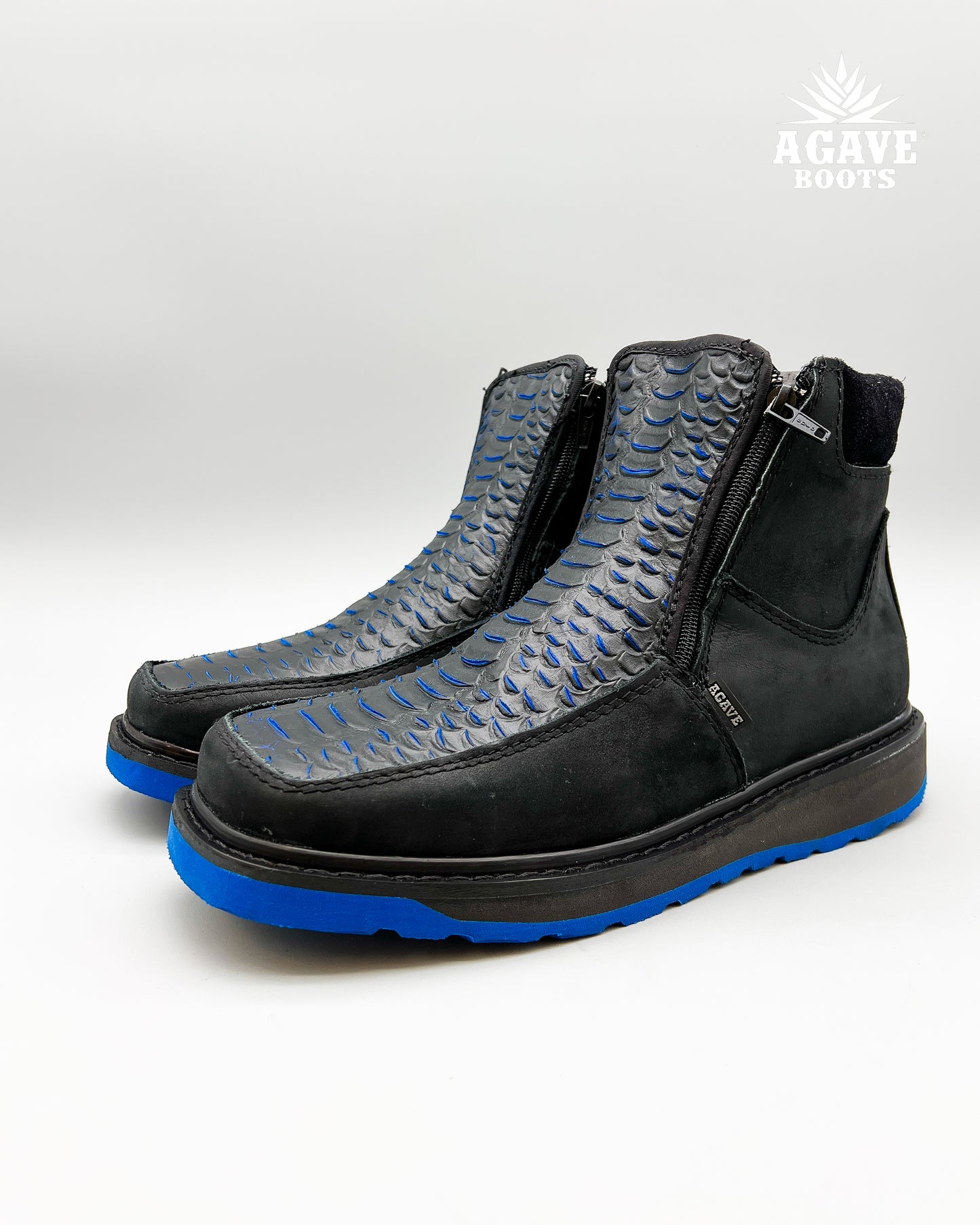 BLUE PYTHON PRINT  | MEN ZIPPER SHOES