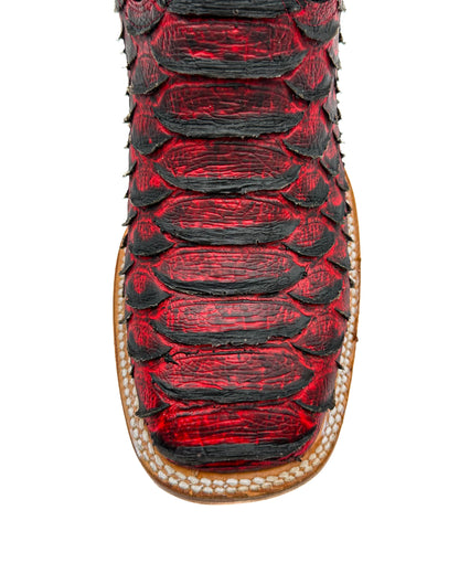 Cowboy Boot Black Cherry Python