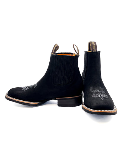 Ankle Boot Black Nobuck Rubber Sole