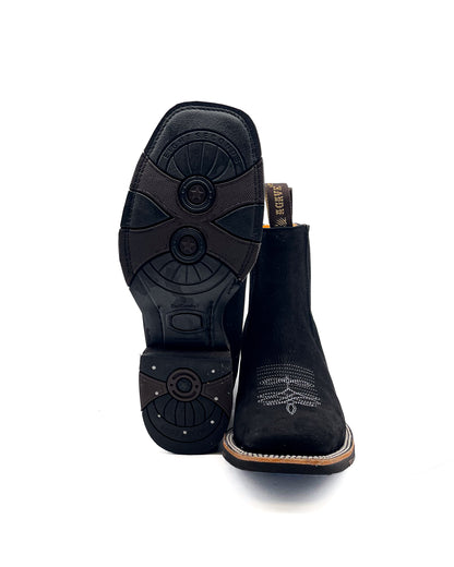Ankle Boot Black Nobuck Rubber Sole