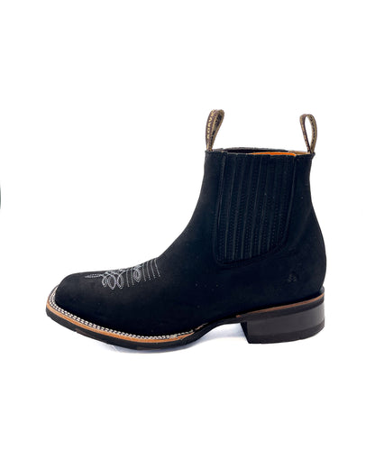 Ankle Boot Black Nobuck Rubber Sole