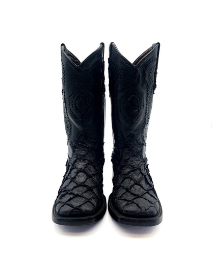 Cowboy Boot Blackout Bass Pirarucu Leather