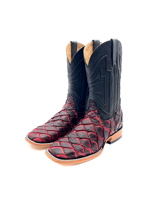 Cowboy Boot Black Cherry Pirarucu Bass