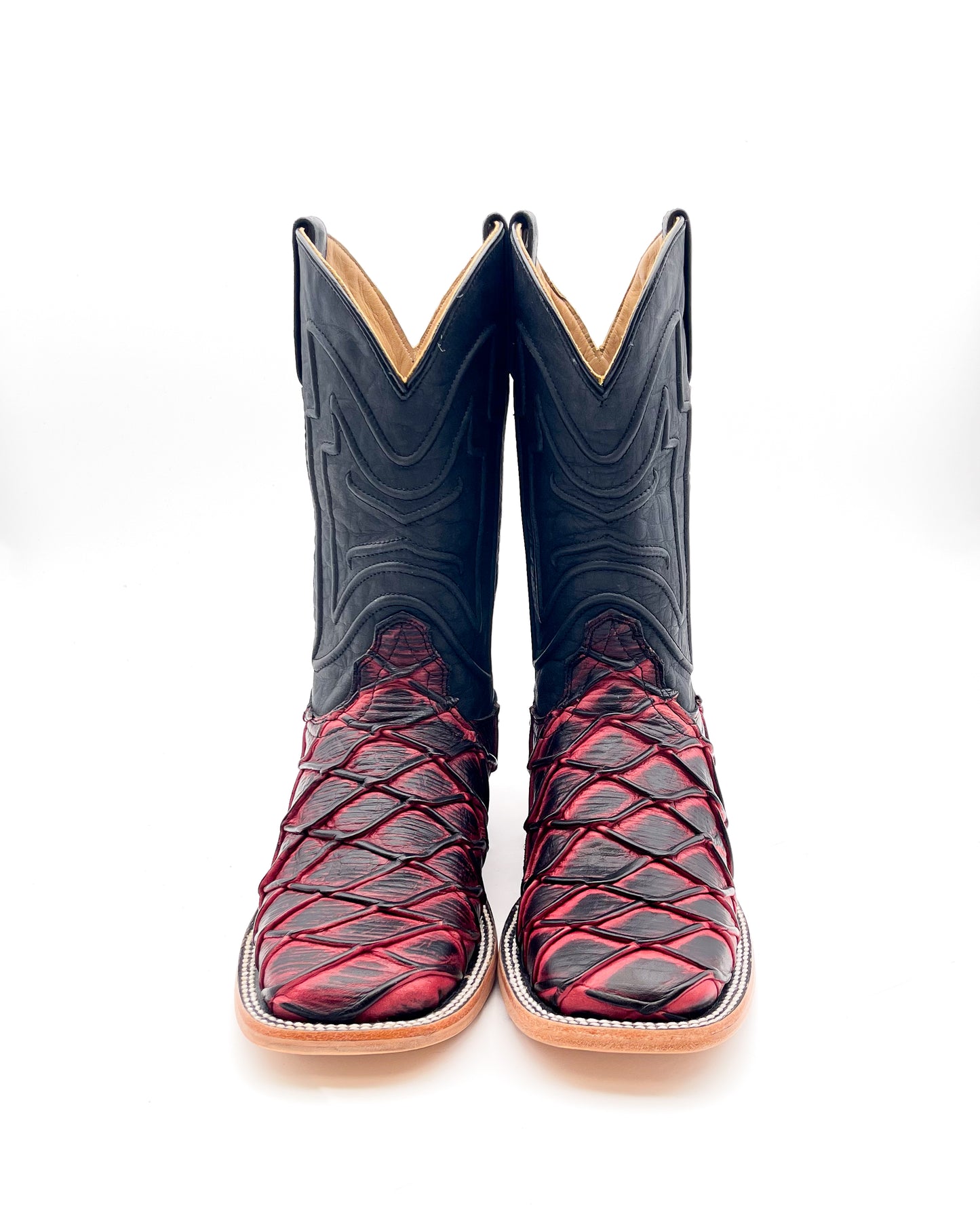 Cowboy Boot Black Cherry Pirarucu Bass