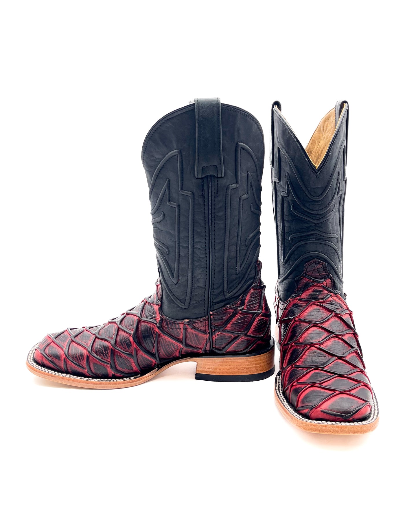Cowboy Boot Black Cherry Pirarucu Bass