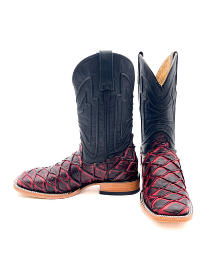 Cowboy Boot Black Cherry Pirarucu Bass