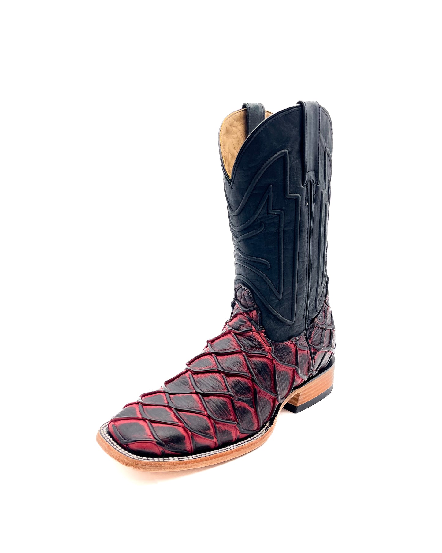 Cowboy Boot Black Cherry Pirarucu Bass