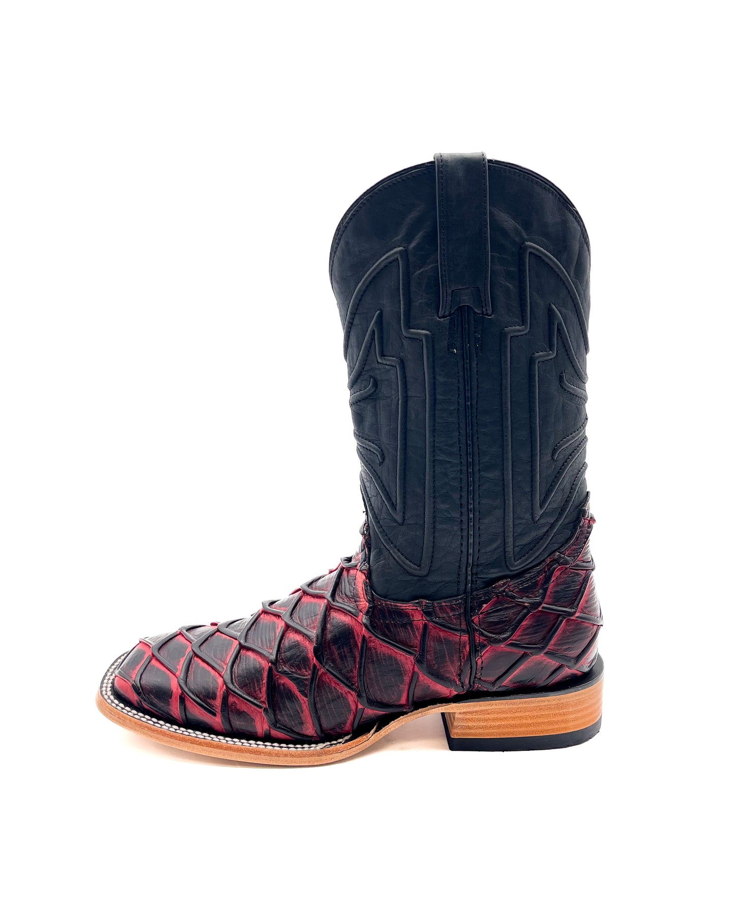 Cowboy Boot Black Cherry Pirarucu Bass