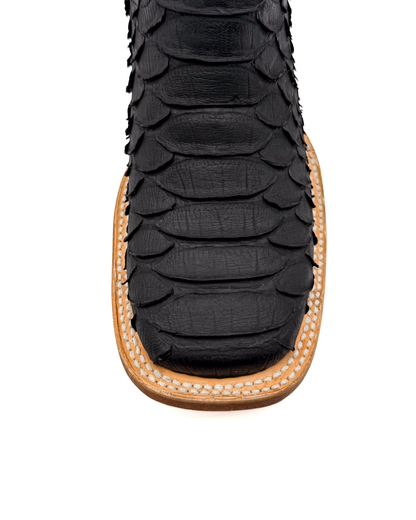 Cowboy Boot Jumbo Python Matte Black