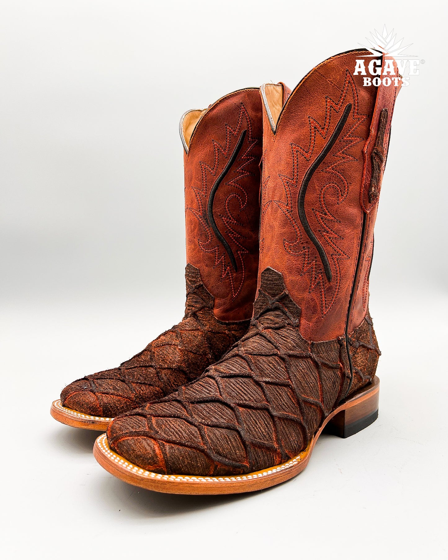 RUSTIC COGNAC FISH BASS | MEN’S COWBOY BOOTS