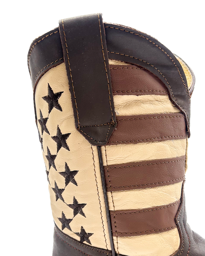 Cowboy Work Boot USA Brown Flag - Soft toe