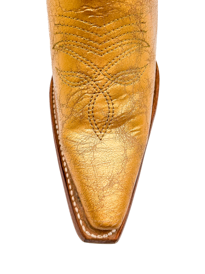 Cowboy Boot Metallic Gold
