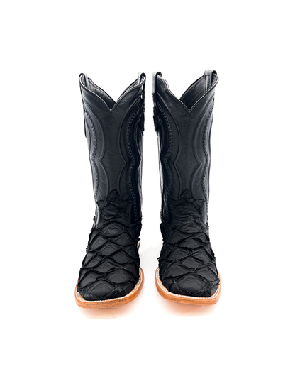 Cowboy Boot Genuine Black Pirarucu Bass