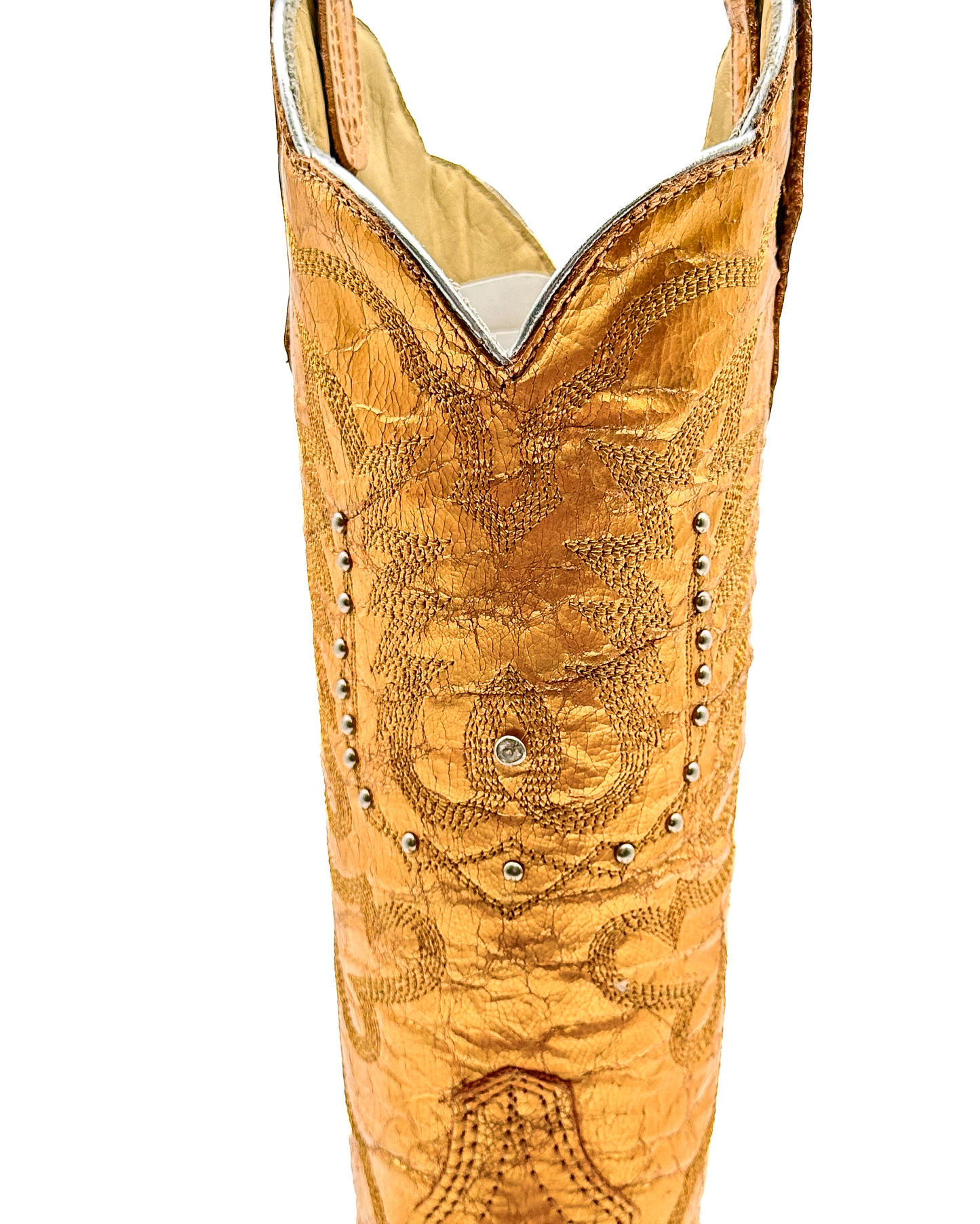 Cowboy Boot Metallic Gold