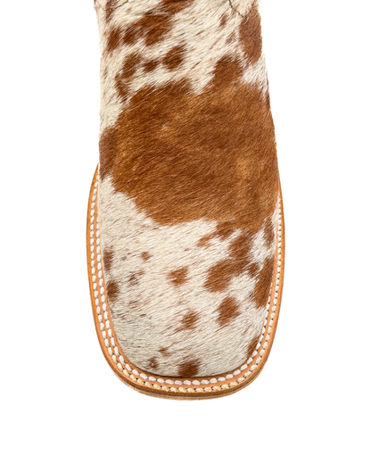 Cowboy Boot Brown Cowhide Aztec