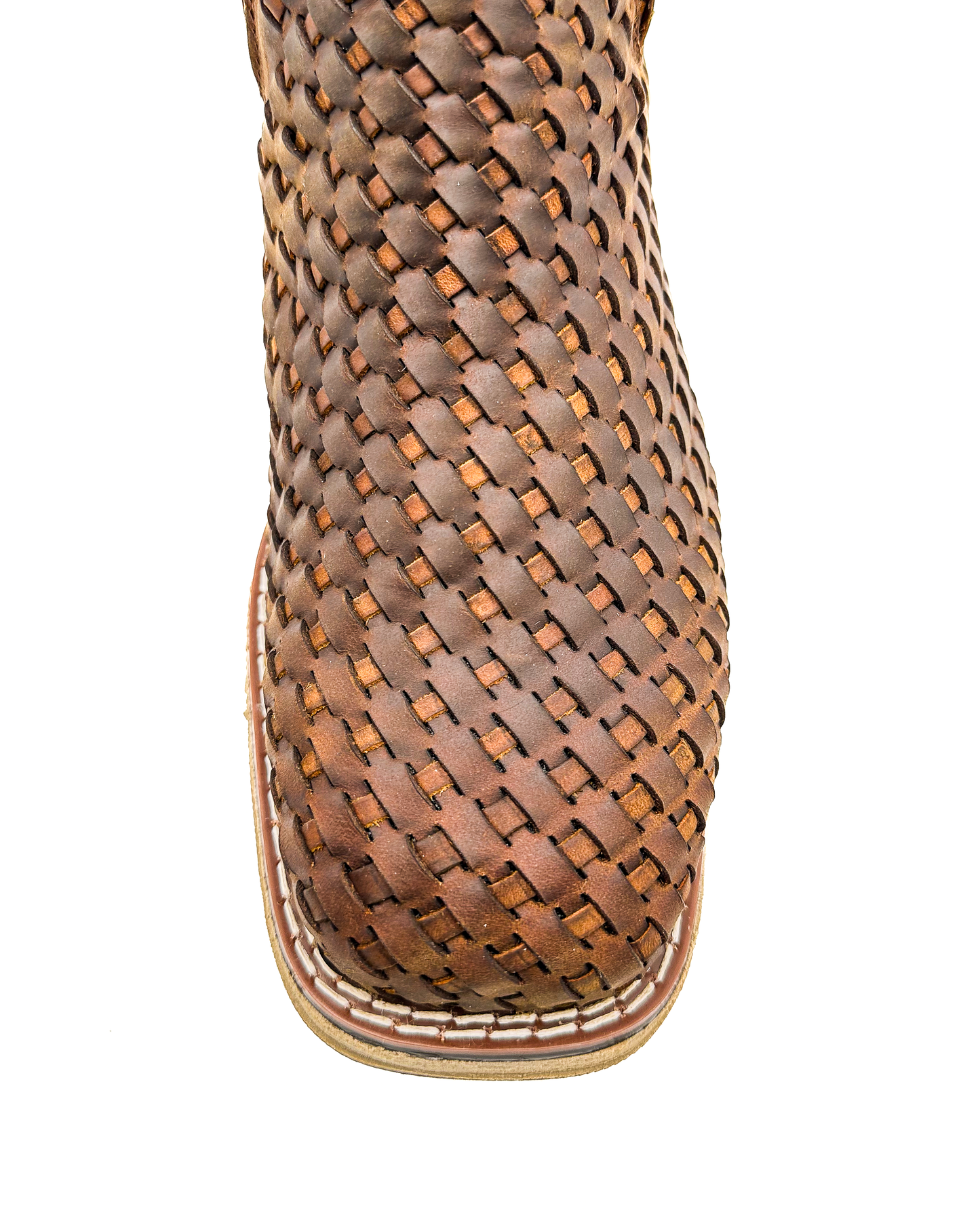 Ankle Boot Weave Woven Dark Brown Composite Toe