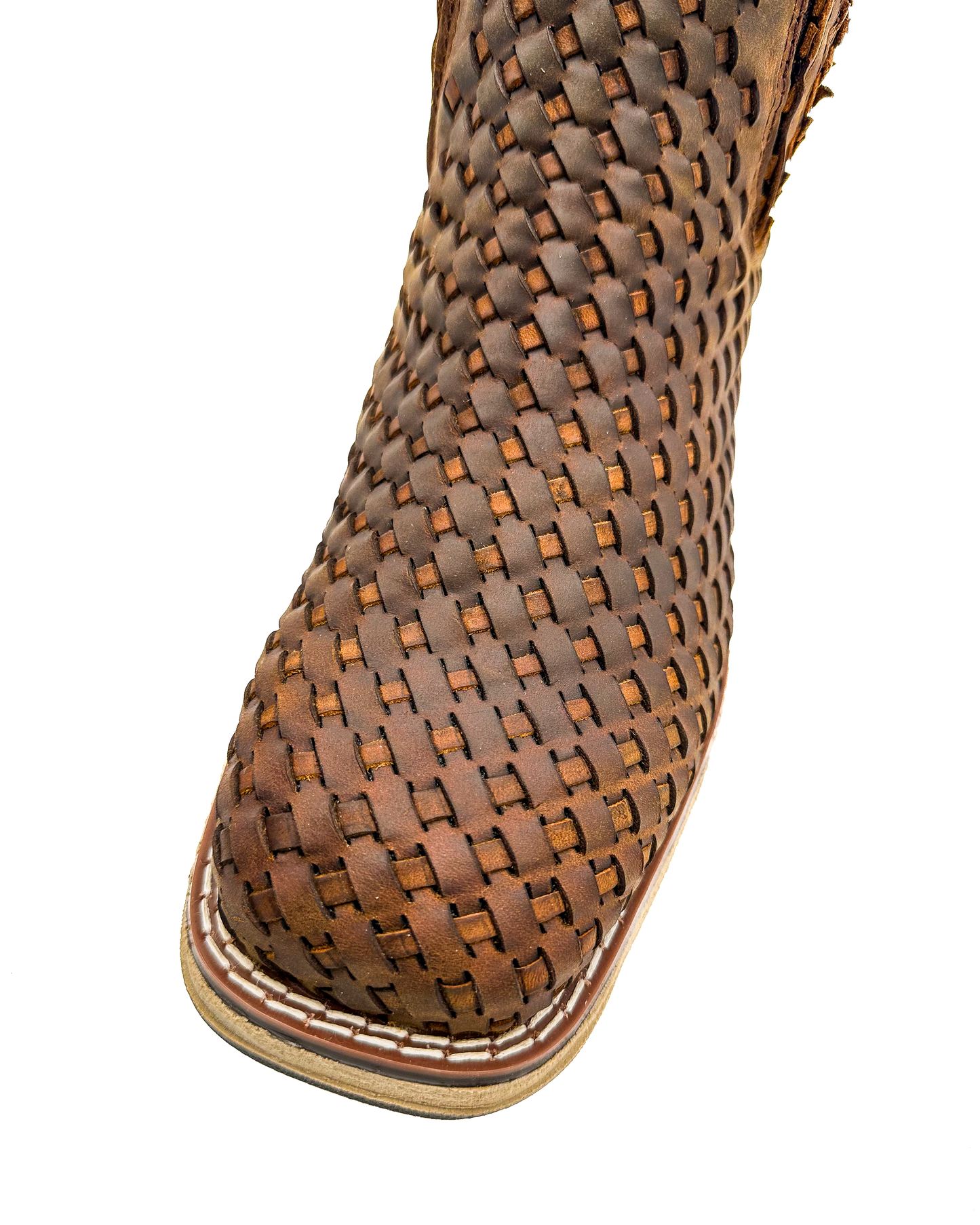 Ankle Boot Weave Woven Dark Brown Composite Toe