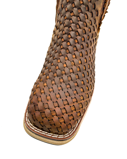 Ankle Boot Weave Woven Dark Brown Composite Toe