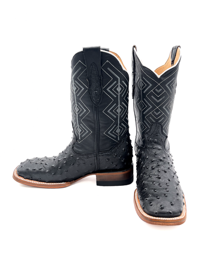 Cowboy Boot Black Ostrich