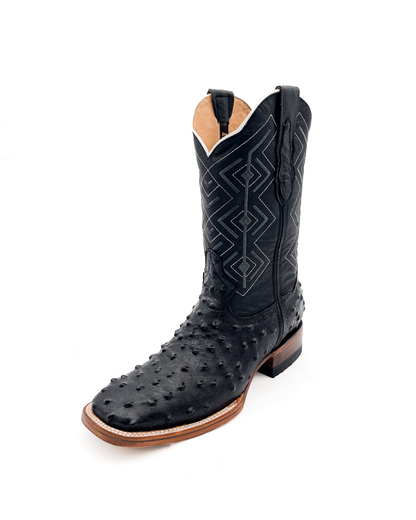 Cowboy Boot Black Ostrich
