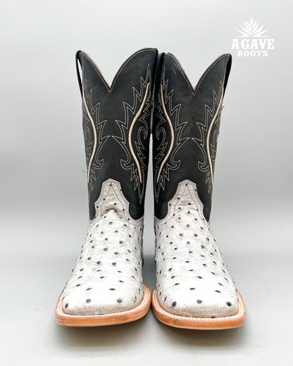 Cowboy Boot White Ostrich