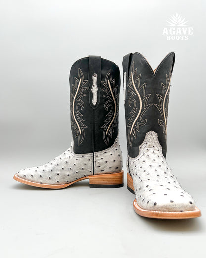 Cowboy Boot White Ostrich