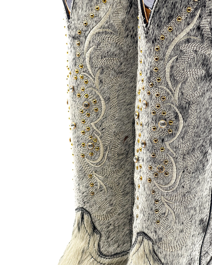 Cowboy Boot Kayce Cowhide Tall Square Toe