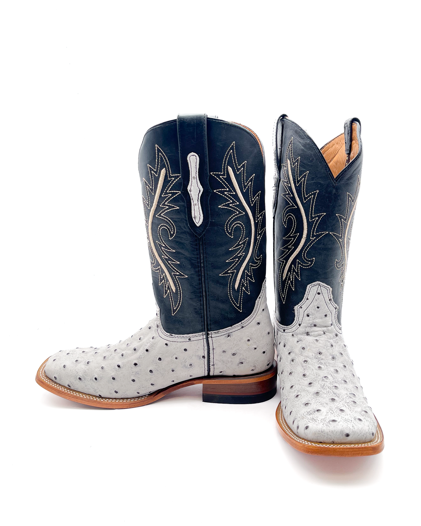 Cowboy Boot Icy White Ostrich