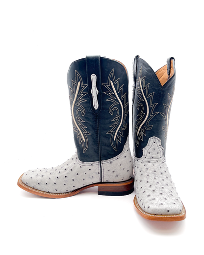 Cowboy Boot Icy White Ostrich