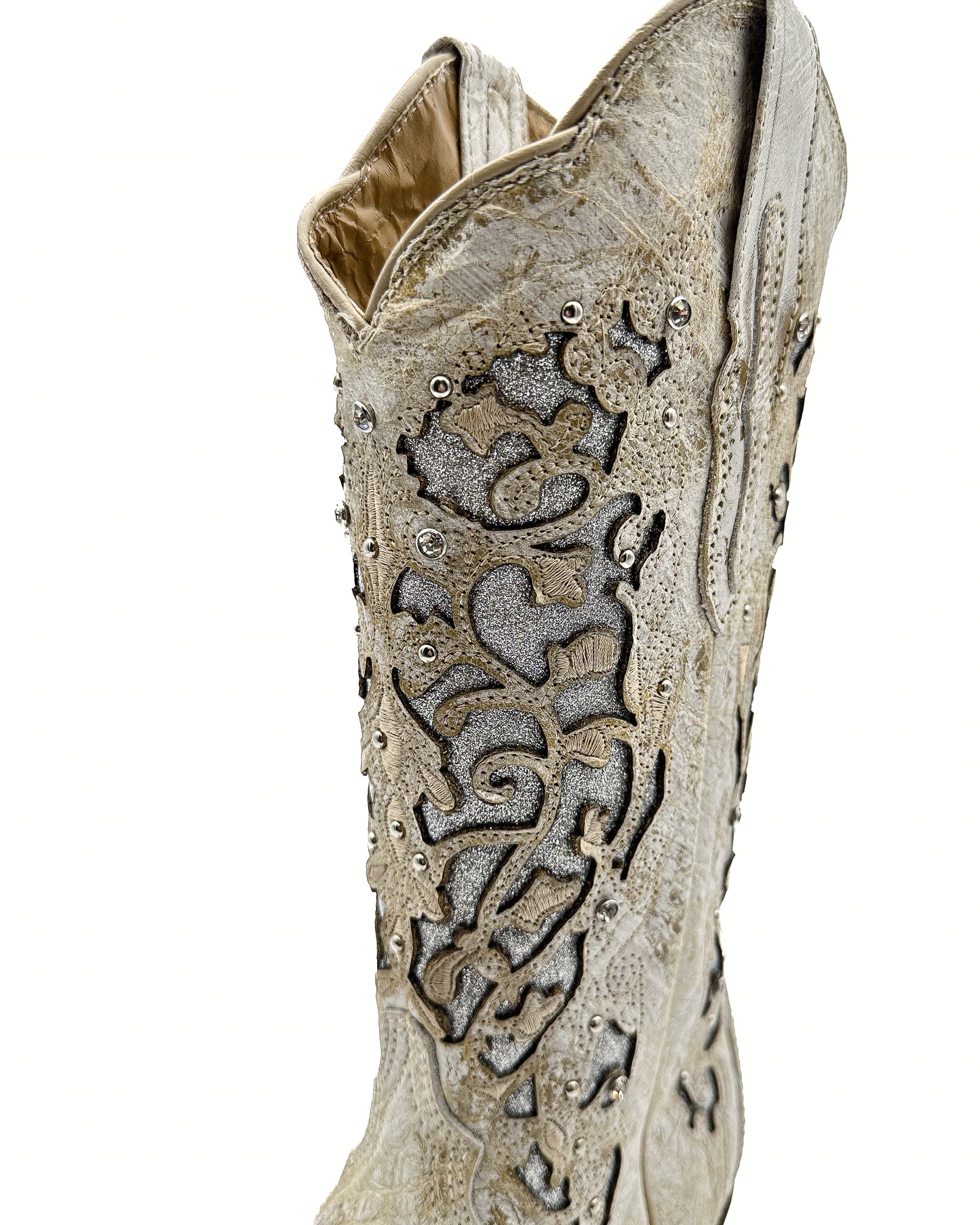 Cowboy Boot Clarissa Rustic White