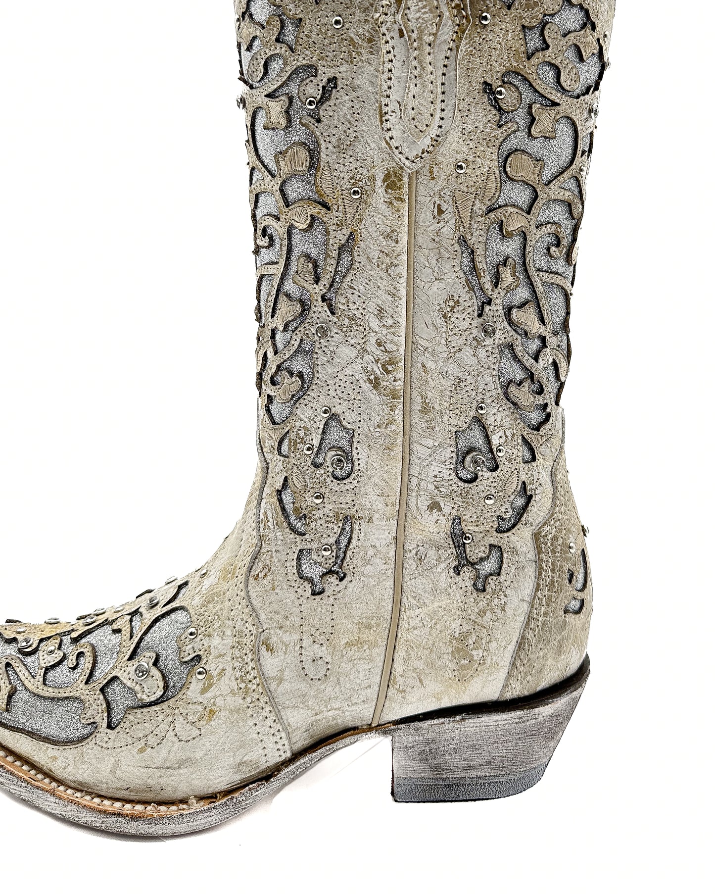 Cowboy Boot Clarissa Rustic White