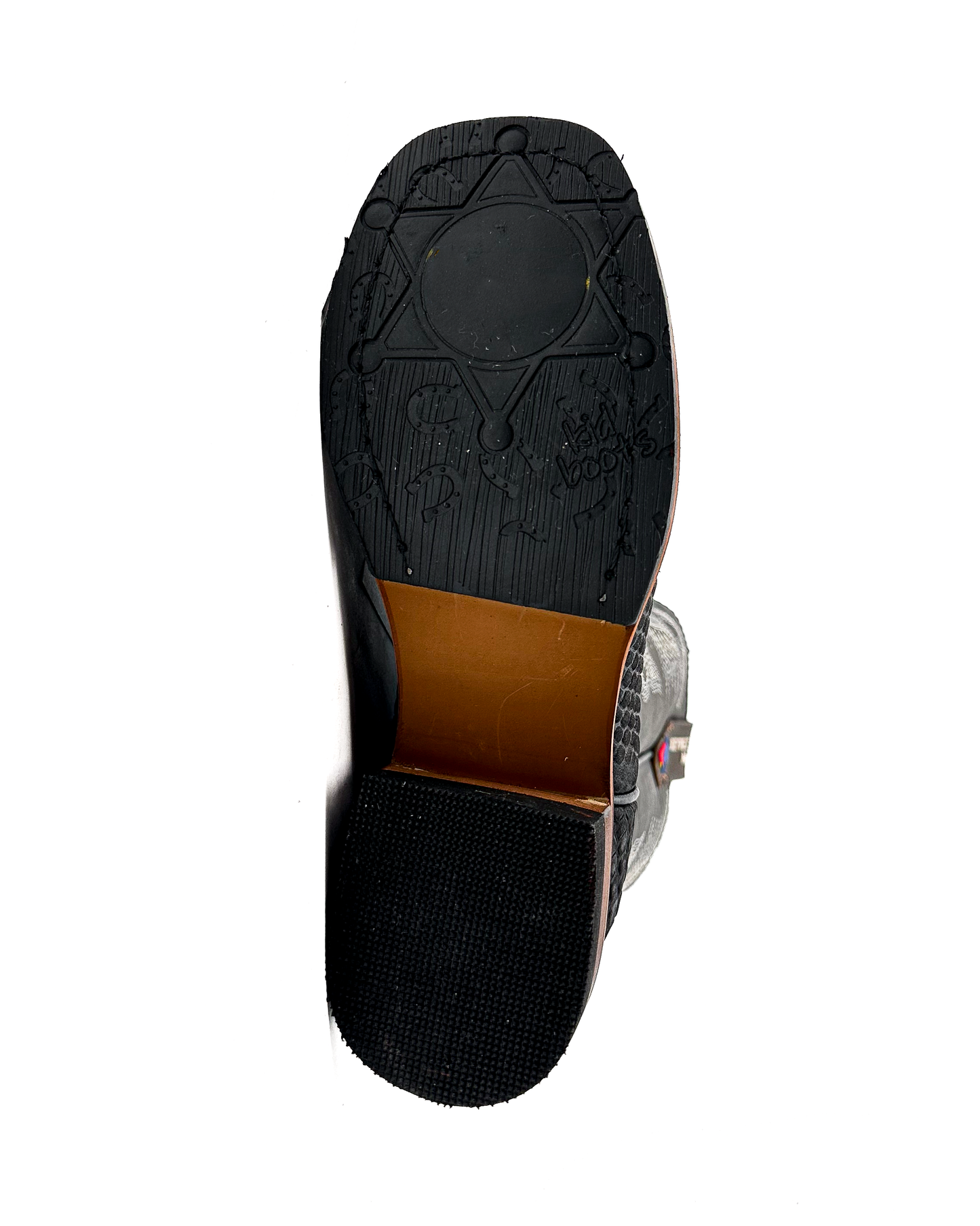 Little Kids Black Python Cowboy Boots