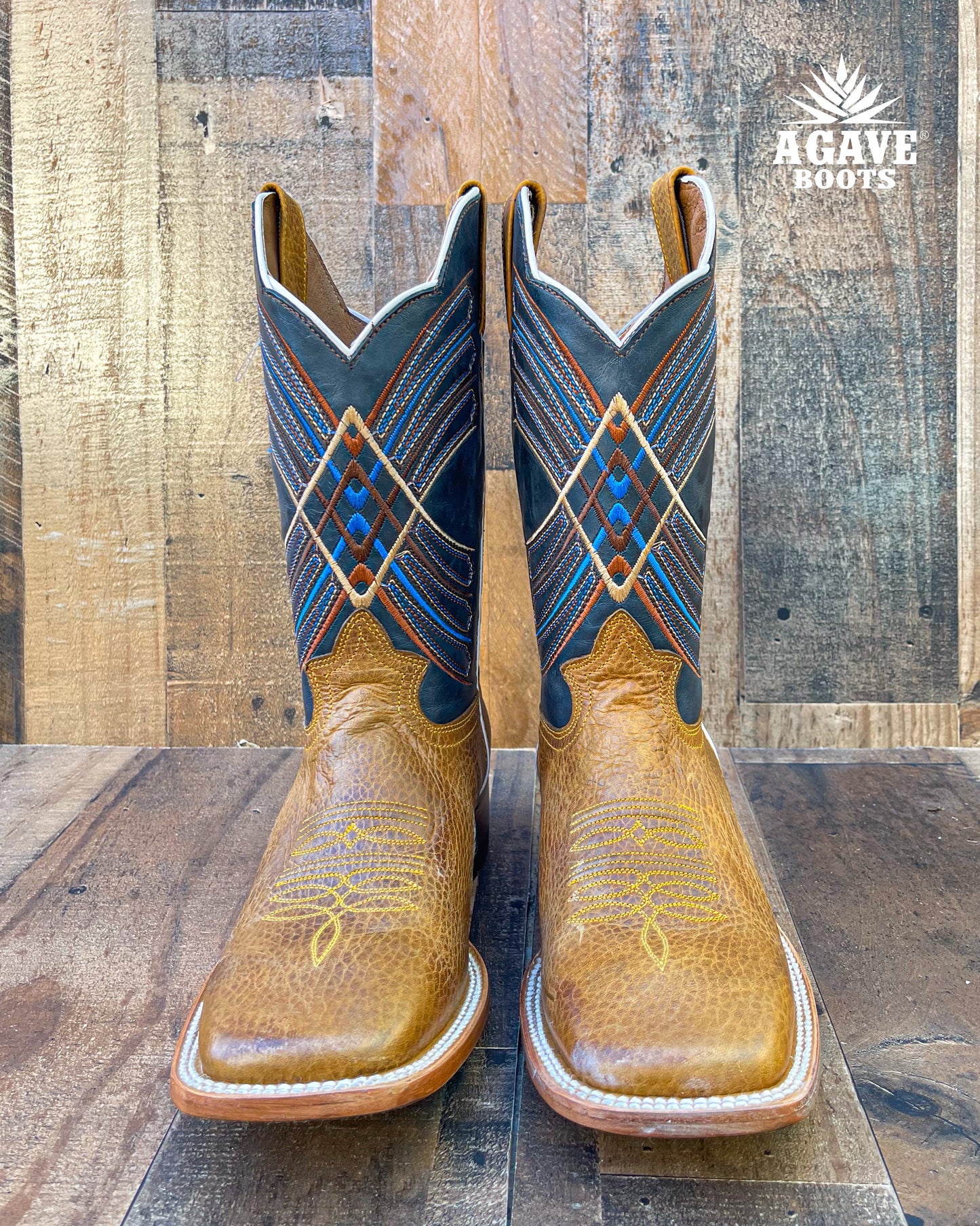 LIGHT BROWN | MEN SQUARE TOE WESTERN COWBOY BOOTS